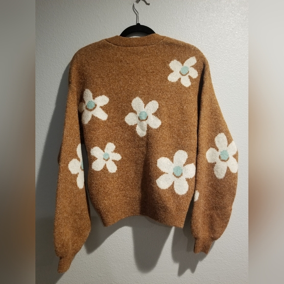Womens Ascot + Hart Daisy Graphics Cardigan Brown XXS - Picture 4 of 5